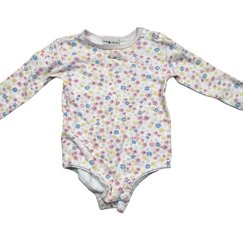 Vintage The Limited Baby Girl Floral Bodysuit 18-24M Long Sleeve Pastel